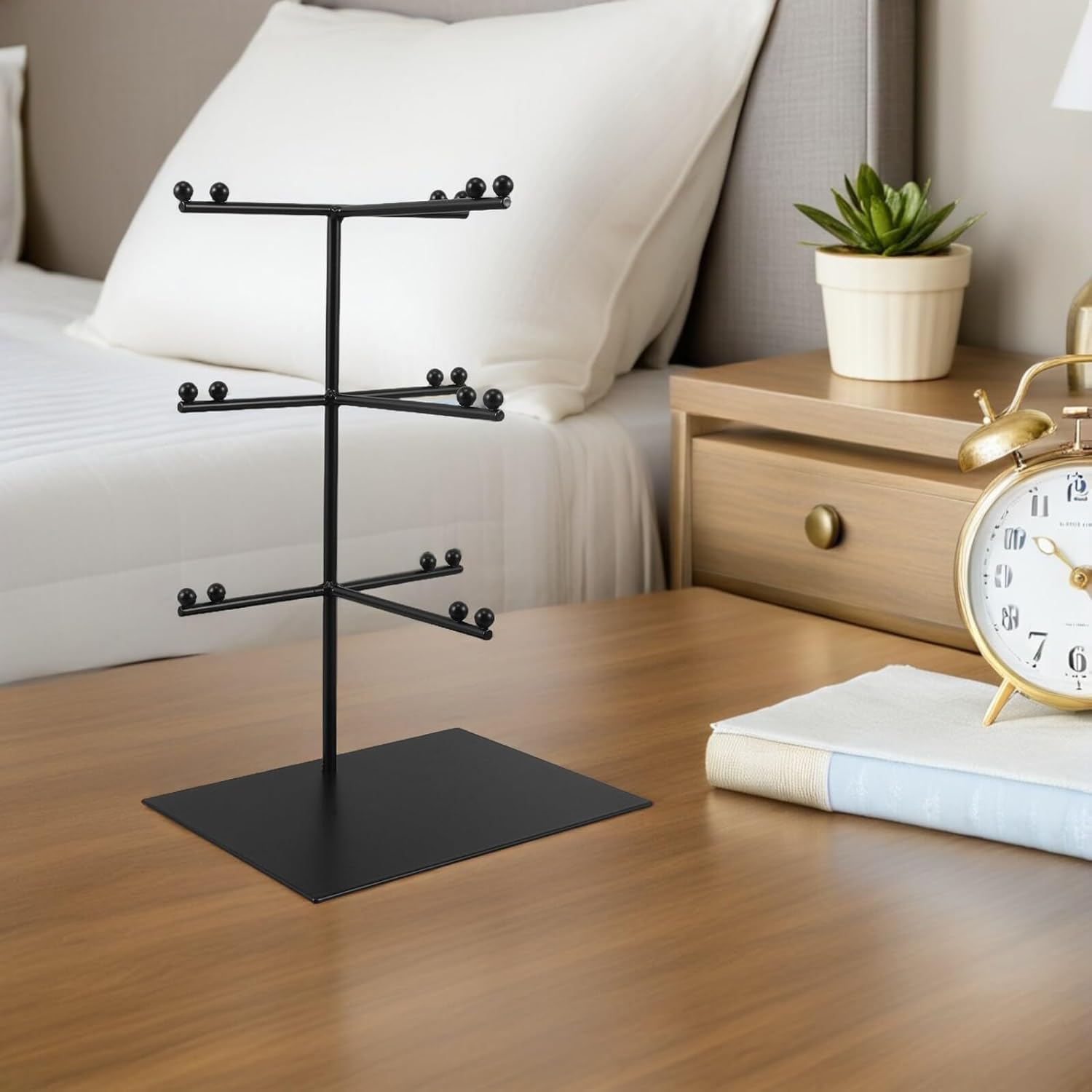 Metal Sunglasses Organizer 3-layer Eyewear Display Stand Rack Holder for Retail Shops and Home Use, Multi-tier Black Metal Sunglass Display Rack