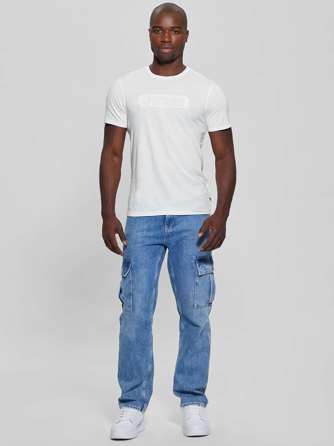 GUESS Mens Short Sleeve Applique Tee - Image 3