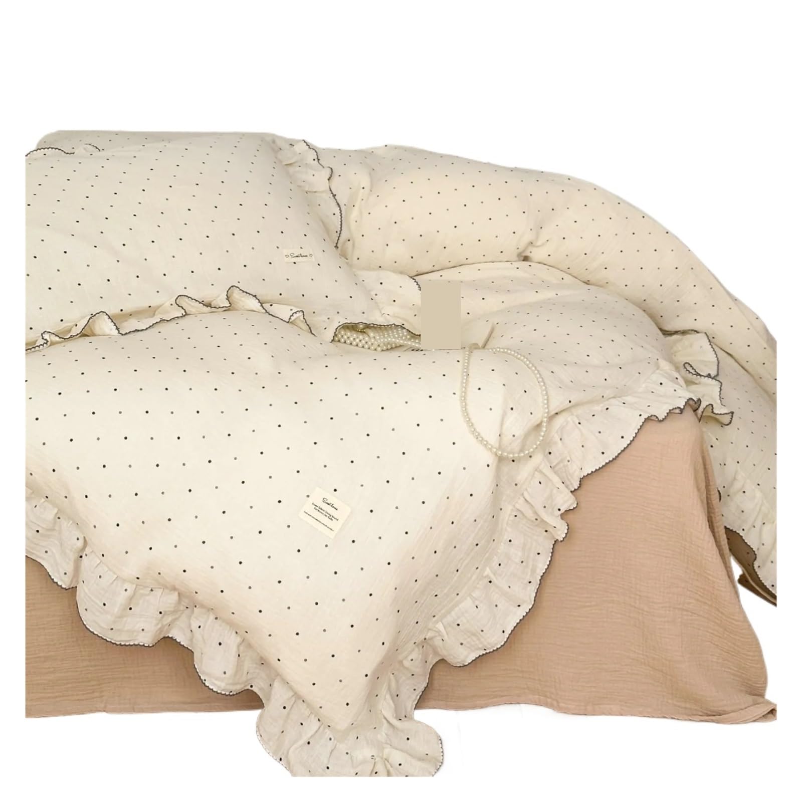 GCYEIDMA Ruffle Duvet Cover Gauze Cotton Duvet Cover with Ruffles Soft Breathable Bedding Comforter Quilt (No Pillowcase Sheet)(Color 2,200x230cm)
