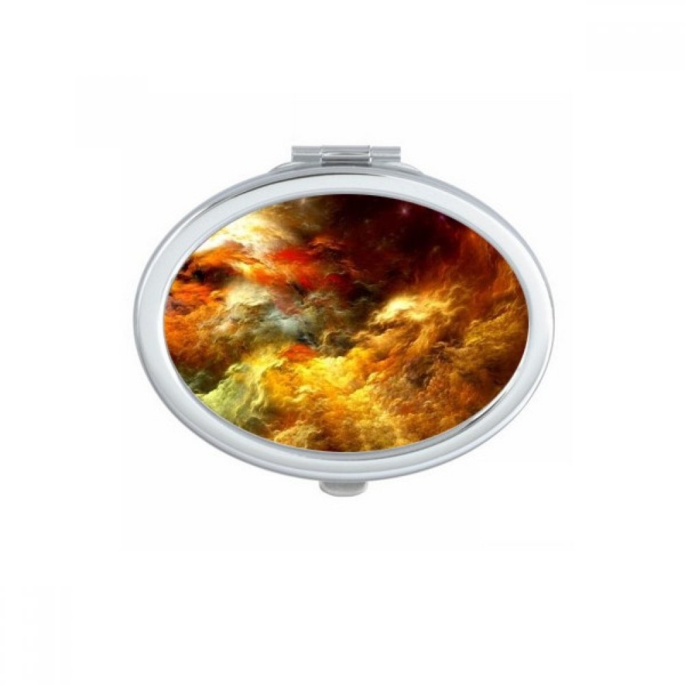 Miroir de poche ovale pour corriger le maquillage coulant sans encombrer le sac