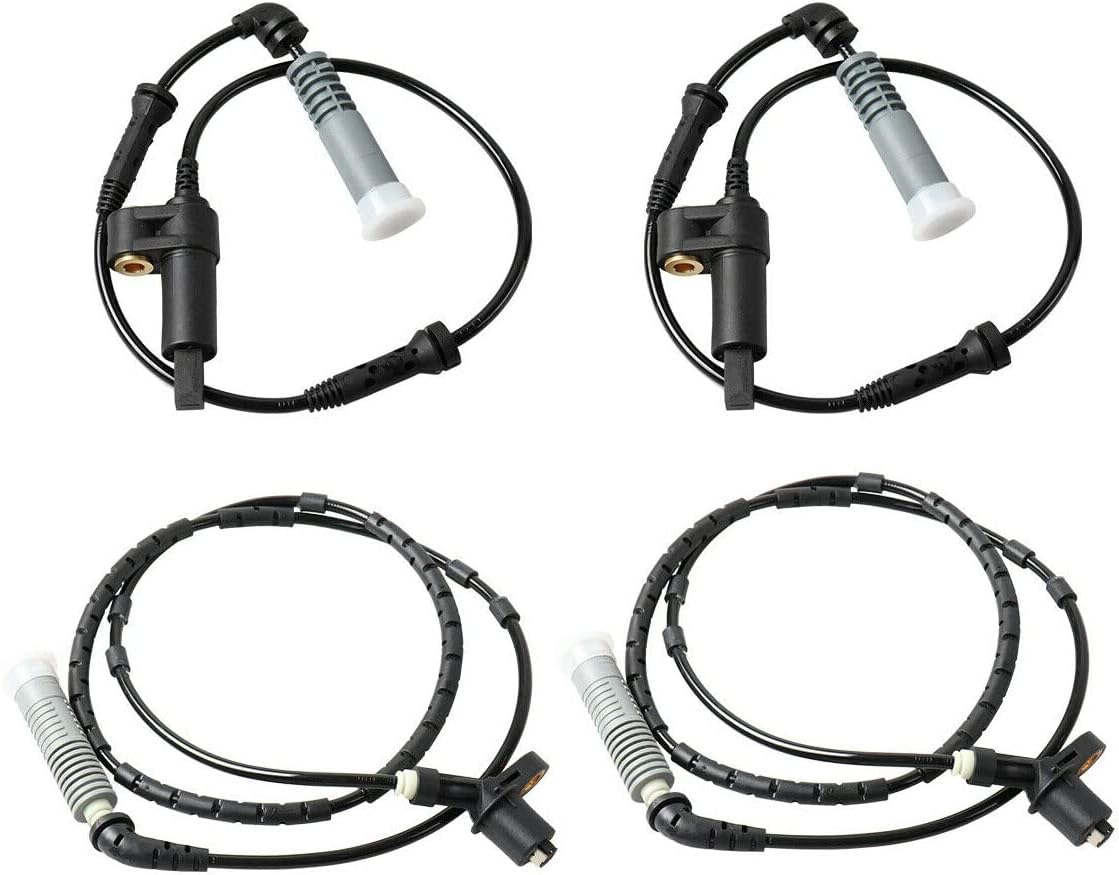 Xinhan 4pcs 34521164651 Front and 34521164652 Rear ABS Wheel Speed Sensor for 3 Series E46 316i 318i 320i 323i 325i 328i 330i (4PCS Front-Rear)