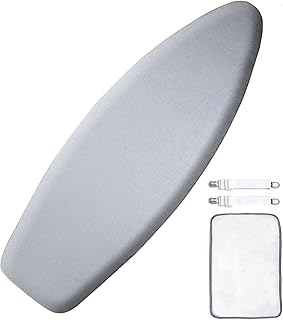 SheeChung Ironing Board Cover and Pad for Extra Wide 18 x 49 Ironing Boards,Premium Heavy Duty 4-Layer Silicone Coated Cover with 2mm Foam and 4mm Felt,Resists Scorching and Staining (49”x18”,Size C)