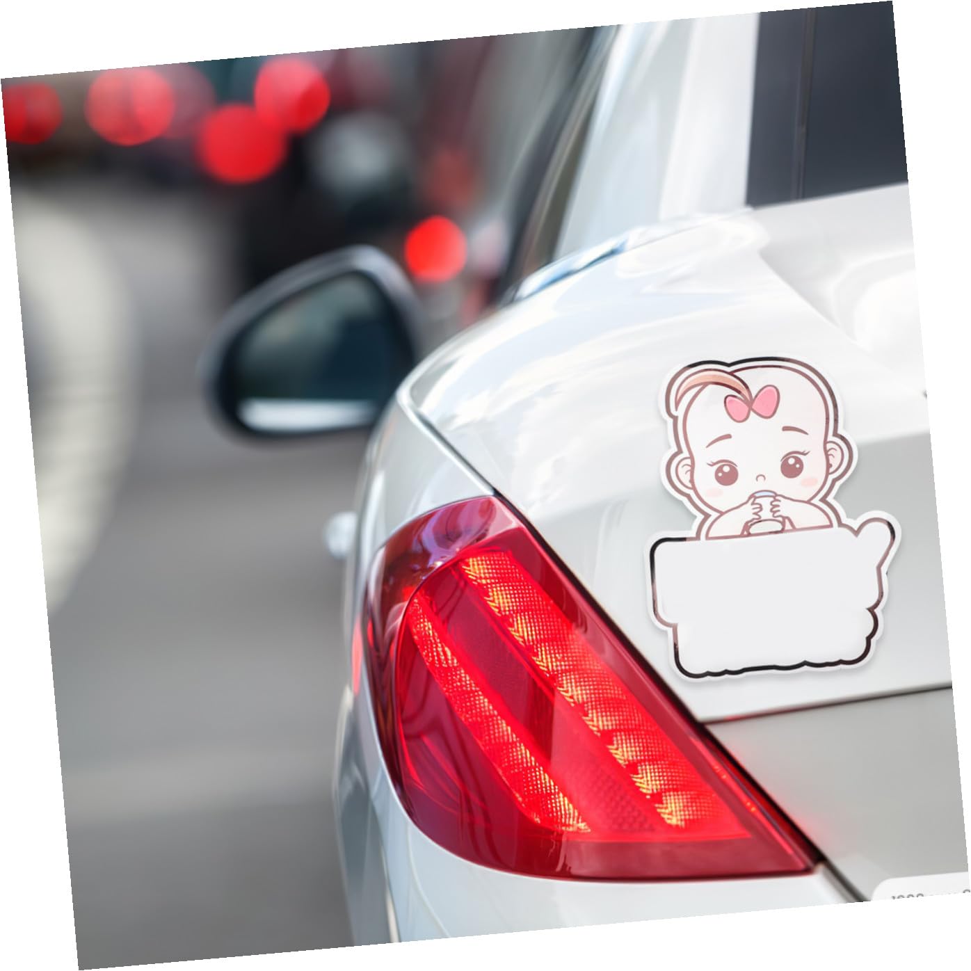 BESTonZON 15 Piezas coche de advertencia de pegatinas signo de bebe pegatina pegatinas reflectantes pegatina reflectante carro cochecito en la etiqueta del coche rosa