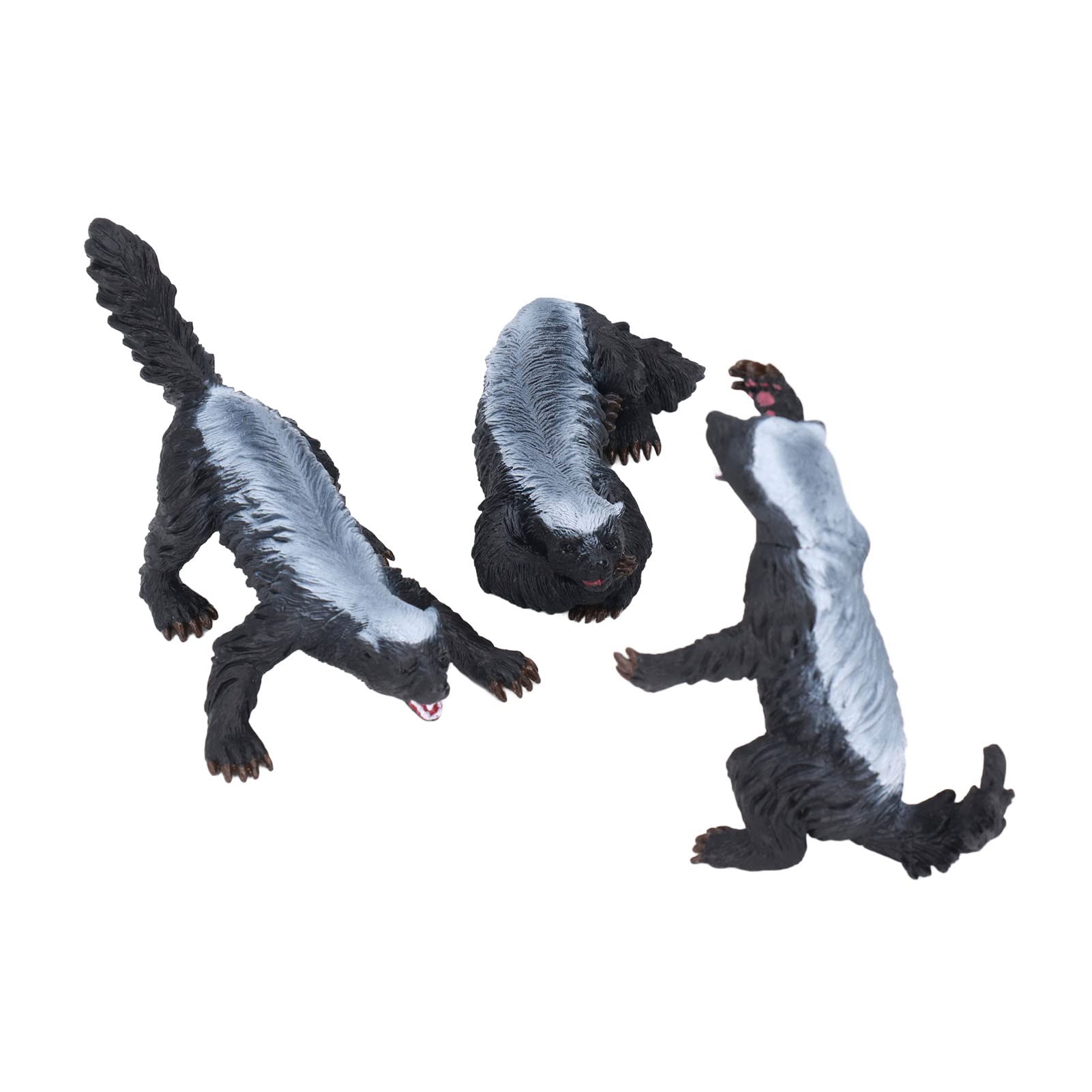 Lot de 3 figurines d'animaux Ratel, en plastique, de 4 à 6 ans, haute simulation, texture fine, sans danger avec des sources éducatives, des collections et des accessoires, Default