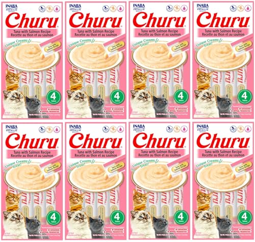 Kit 08 Churu Petisco Para Gatos Vários Sabores Escolher Inaba - 32 Tubetes (Kit 8 (32 Tubetes), Atum
