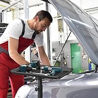 Vista 7 de JOSTZHXIN Bandeja Rodante de Salón, Bandeja de Tatuaje de Aluminio Premium, Carrito Rodante de Salón de Altura Ajustable, Bandeja Rodante