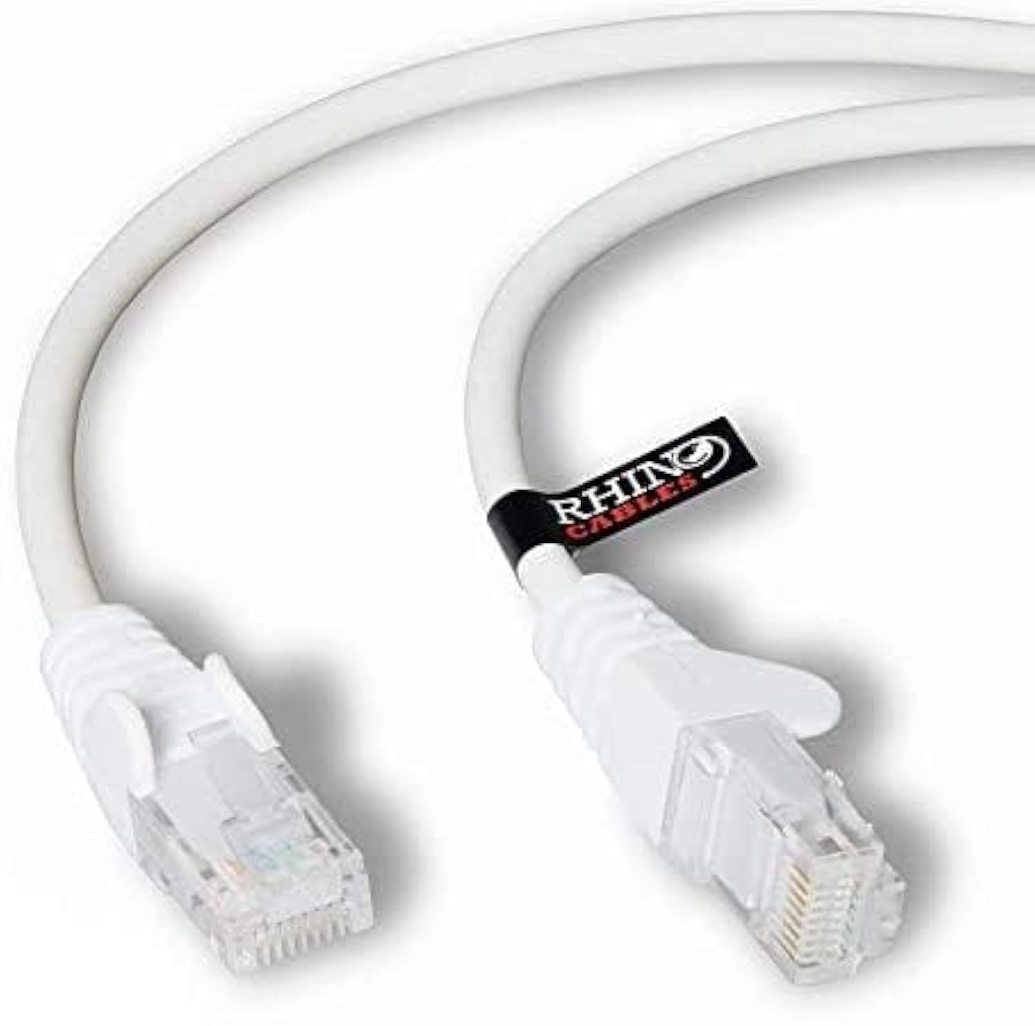 rhinocables CAT 6 High-Speed Gigabit Ethernet Cable - Patch Network Lead for LAN| Snagless UTP With LSZH Jacket | RJ45 Connector - Internet, Router, Modem, Smart TV, PC & More (3m, White, Pack of 1) - 1