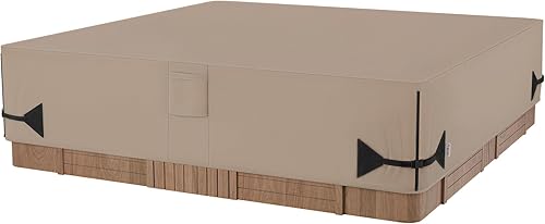 Vista 13 de iBirdie - Funda impermeable y a prueba del clima para bañera de hidromasaje al aire libre, 85 x 85 pulgadas, para 84 x 84 o 83 x 83 o 82 x 82 o 7