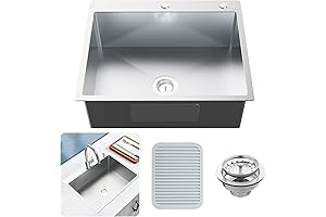 Stainless Steel Kitchen Sink, 27 x 22 Inch Top Mount Kitchen Sink