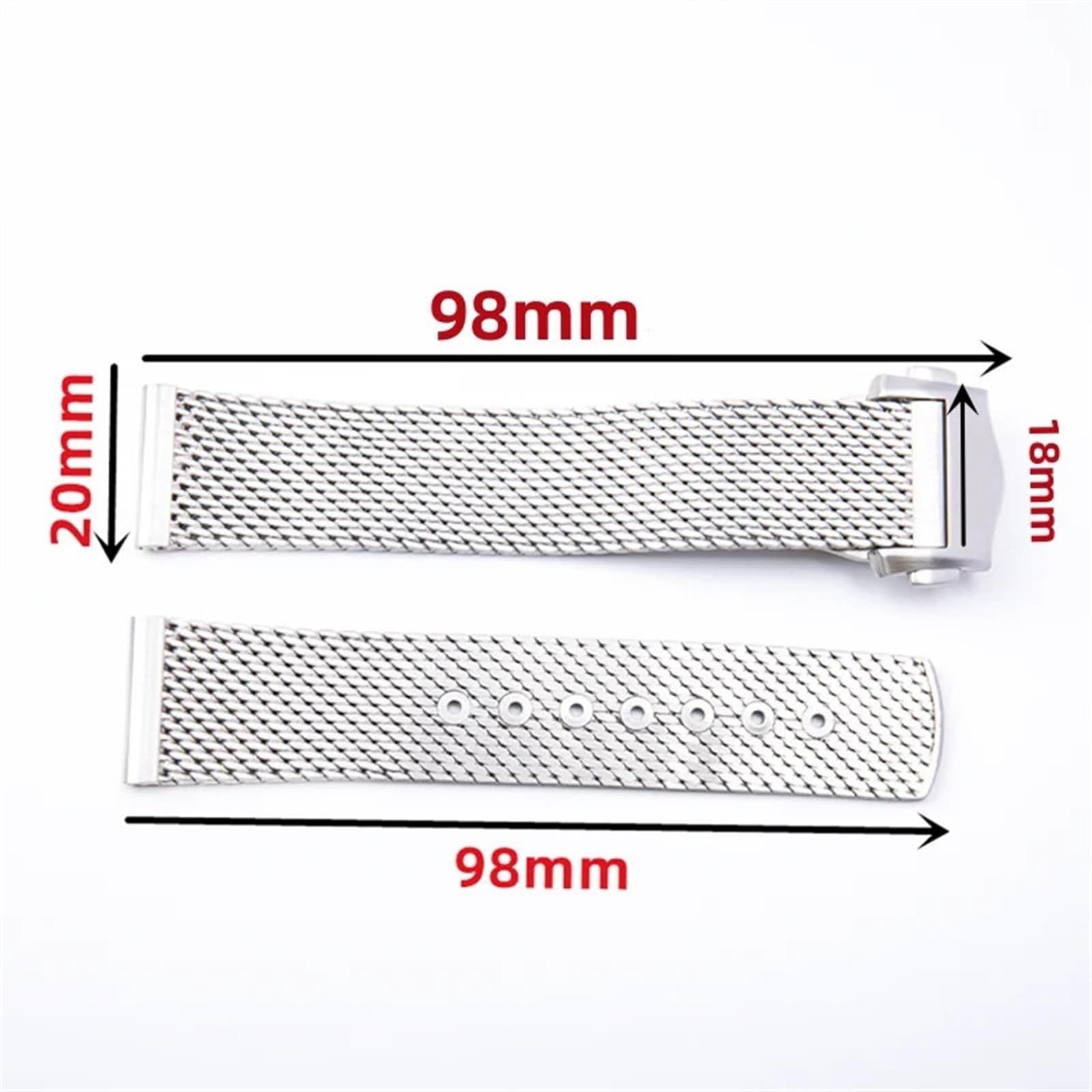 20 mm 316L-Stahlketten-Armband, passend für Omega-Armband 007, Seamaster Diver 300, Ersatz für Milanaise-Edelstahlgürtel