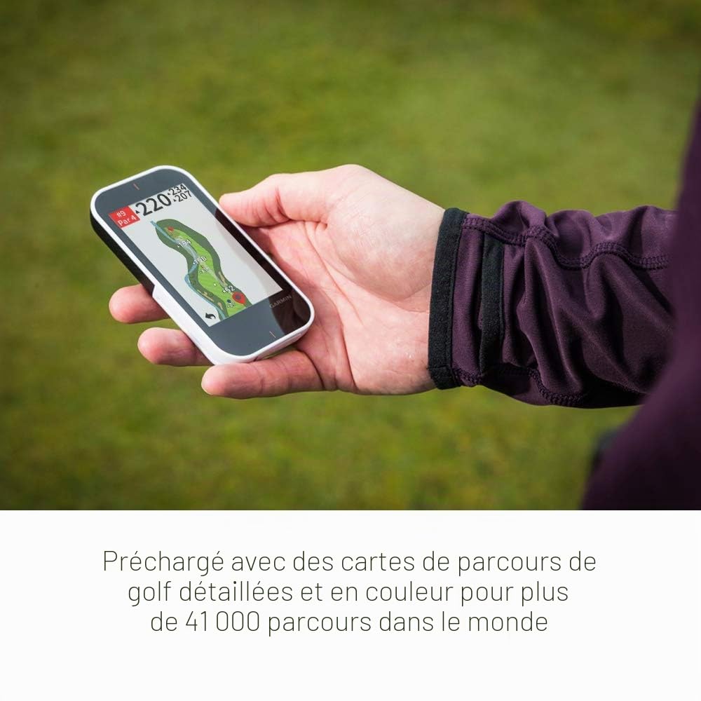 Garmin Approach G80 GPS de Golf Portable Tout-en-Un avec Moniteur de Lancement intégré, écran Tactile 3,5", Noir/Blanc