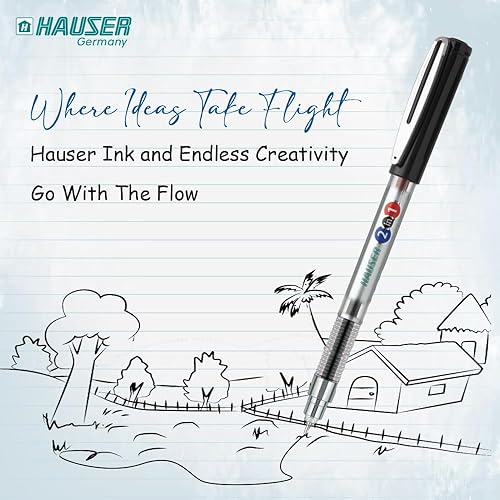 Miniatura 5 de HAUSER Bolígrafos 2 en 1, 10 unidades, bolígrafos multicolores de 0.039 pulgadas, azul, negro, rojo y negro, esenciales escolares