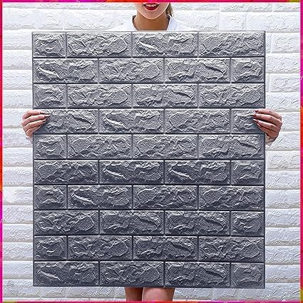 Image of SAYFINE 3D Wall Panel Wallpaper, Self Adhesive PE Foam Brick Sticker, Waterproof Peel & Stick Wall Covering for Home, Bedroom & Living Room Decor, 70 x 77 cm (Pack of 1, 5.8 Sq. Ft. Approx)