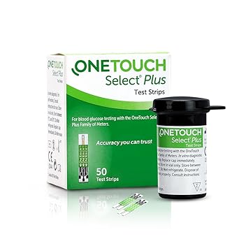 OneTouch Select Plus Test Strips | Pack of 50 Strips | Blood Sugar Test Machine Testing Strips | Global Iconic Brand | For use with OneTouch Select Plus Simple Glucometer
