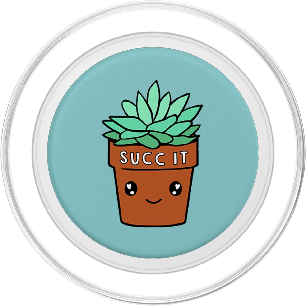 SUCC It - Cute Succulent Plant Lovers Pun Gardening Theme PopSockets PopGrip: Swappable Grip for Phones & Tablets PopSockets PopGrip for MagSafe