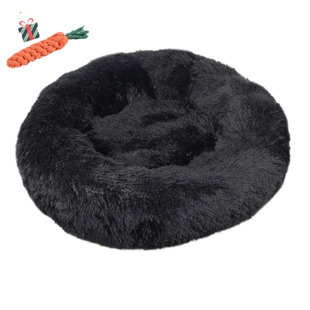 Coussin chat panier rond chien Chickw1 lit donut noir pour petit animal