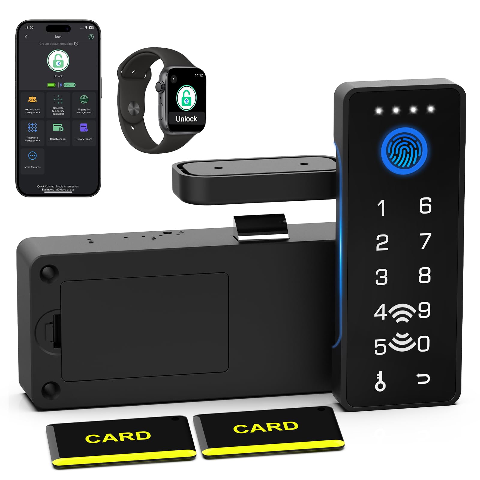 Eseesmart Smart Cabinet Lock, Magnetic Digital Electronic RFID Keyless Bluetooth Child Safety Baby Proofing Safe Drawer Locks for Adults Cupboard Closet Liquor File Dresser Desk