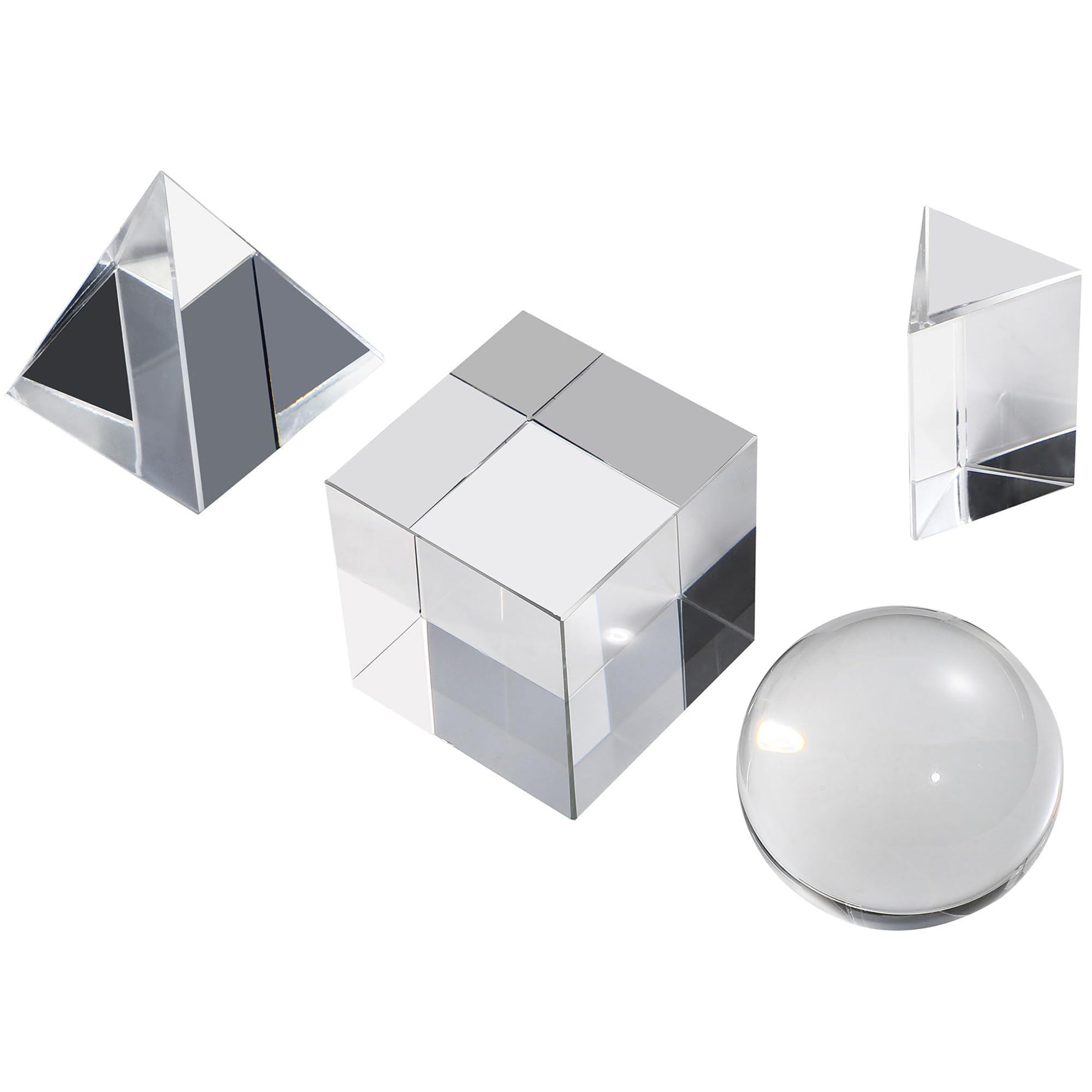 HDCRYSTALGIFTS Set di 4 prismi ottici K9 da 50 mm per fotografia, con panno per la pulizia, per insegnare, giocare, fotografare