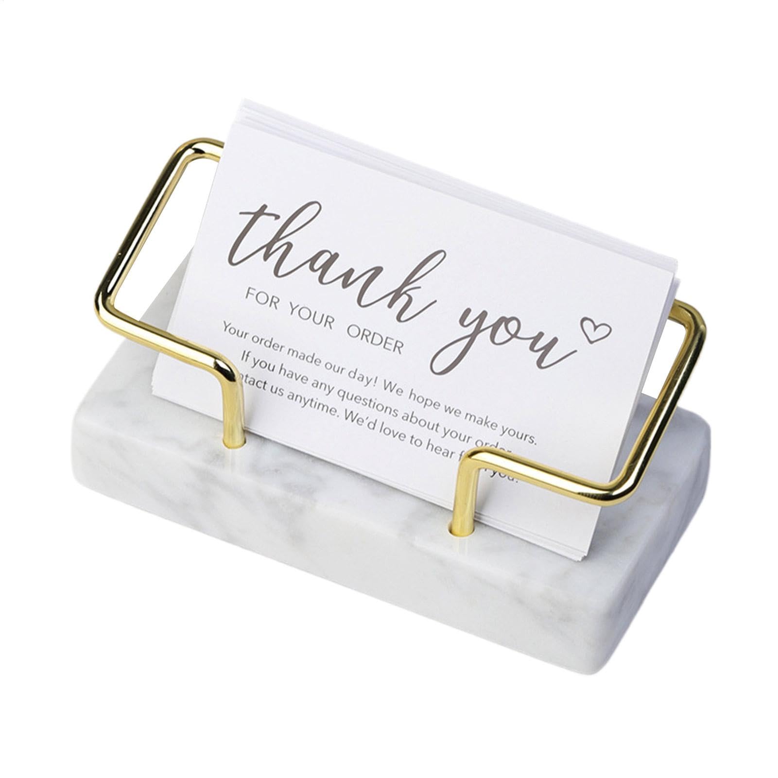 Marble Business Card Holder - Elegant Marble Desk Organizer, Unique Marble Card Display Stand | Stylish offices Desk Accessory, Modern Business Card Organizer, Durable Marble Holder for Home Decor