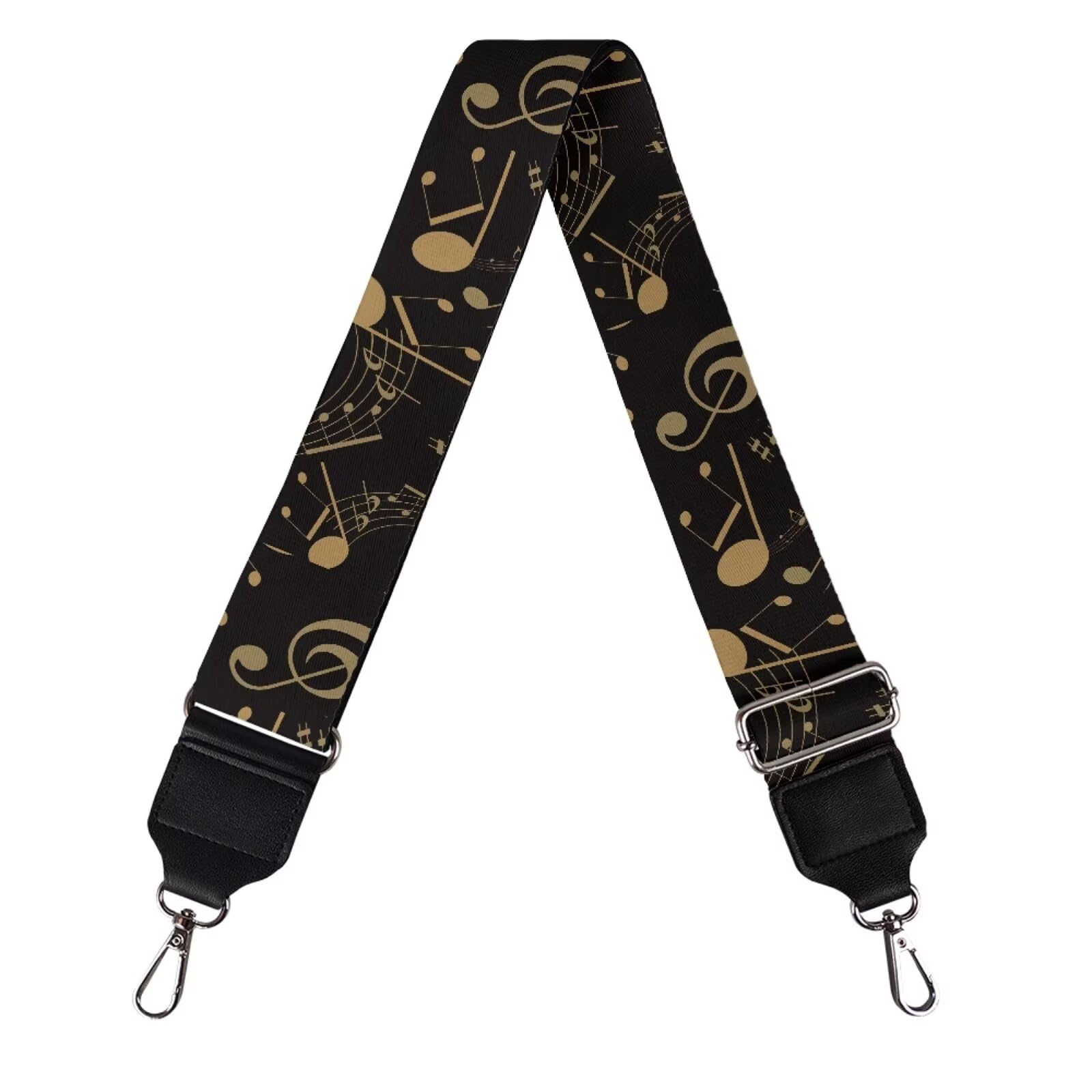 Coldinair Music Note Purse Straps Replacement Crossbody Bag Straps,Black Wide Shoulder Strap Adjustable Guitar Strap for Purse Handbag