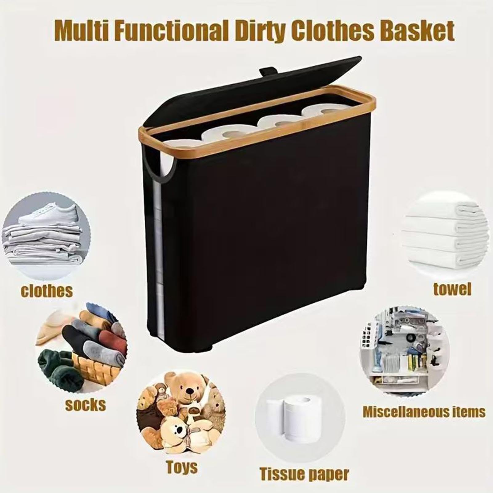 Rangeur pour Papier Toilette,Conteneur Pliable autoportant - Panier à Rouleaux de Papier Toilette avec Un Couvercle et Une poignée,pour jusqu'à 12 Rouleaux, Salle de Bain, Salon, Placard