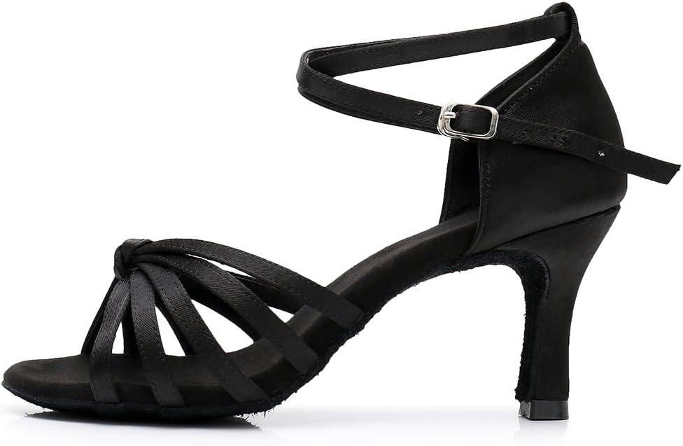HROYLWomen's Latin Salsa Dance Shoes for Ballroom Performence Practice Professional Dancing Shoes LP-217