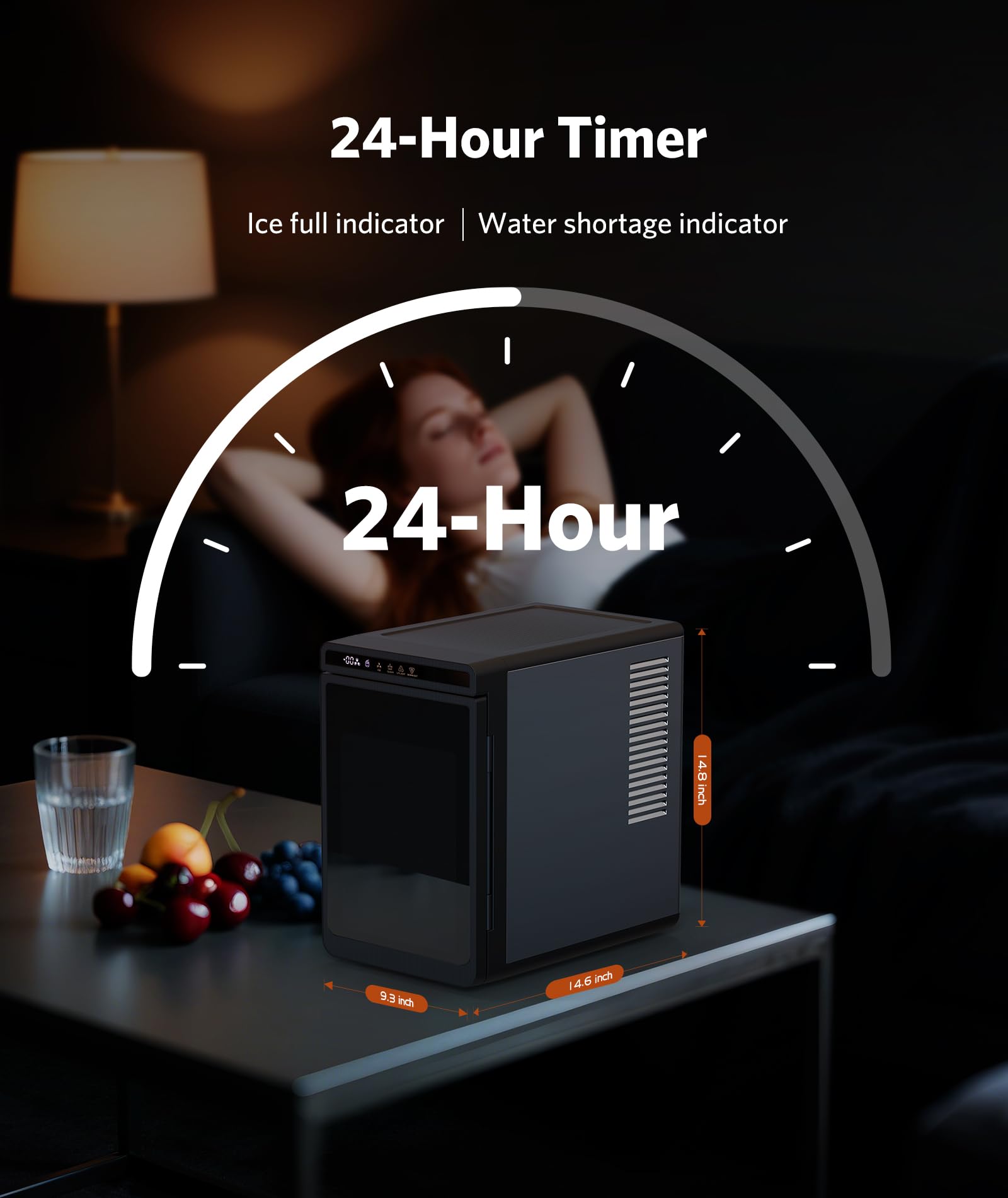 Electactic 9 Cubes Ready in 6-8 Mins Countertop Ice Maker, 26.5Lbs per Day Stainless Steel Portable Ice Maker, Ice Maker Machine with Carry Handle, for Home/Kitchen/Camping/RV (Silver) on Fridge.com