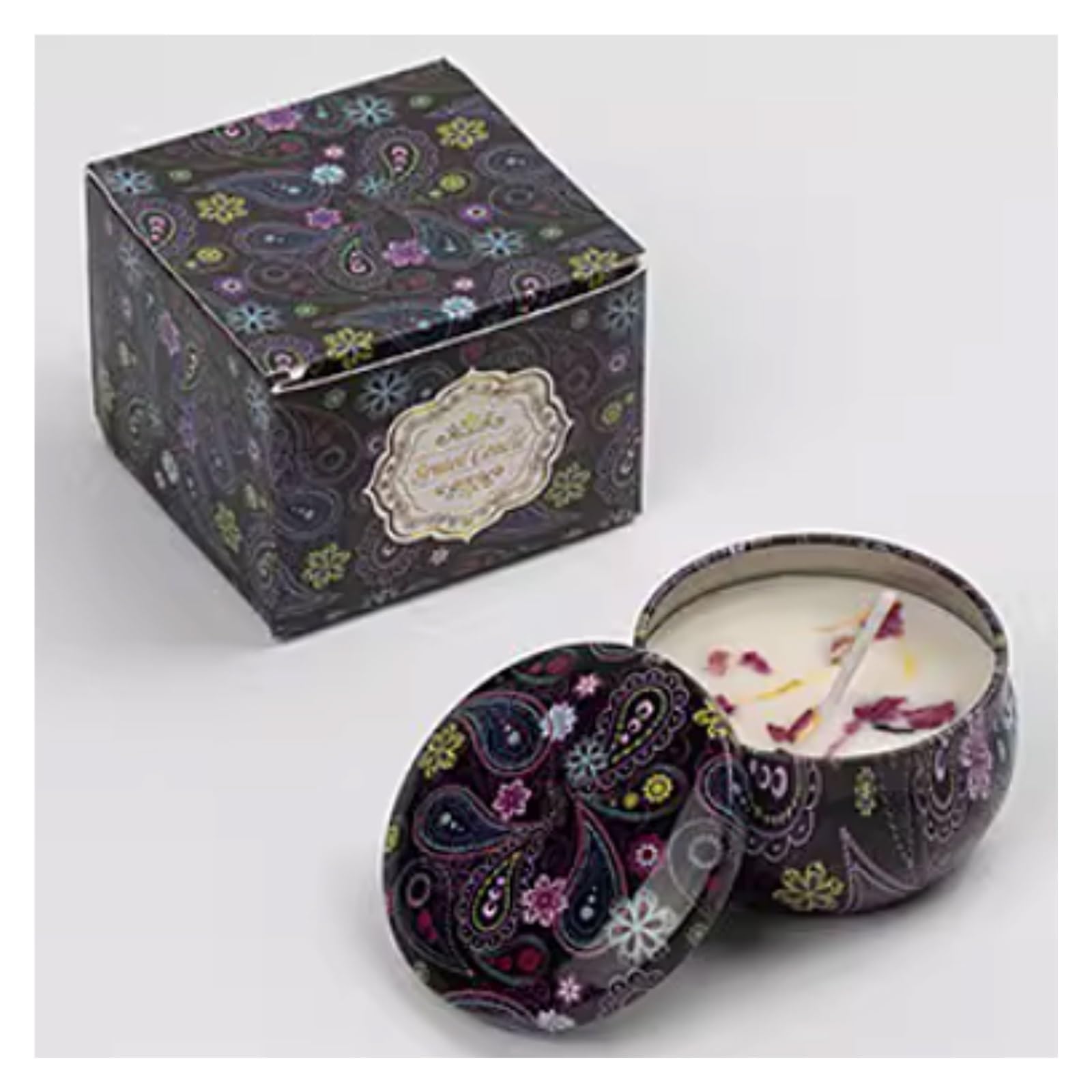 Scented Candle, Tinplate Soy Wax Reusable Jar Candles Aromatherapy Home Vacation Relaxation Spa Multicolor(Sandalwood)