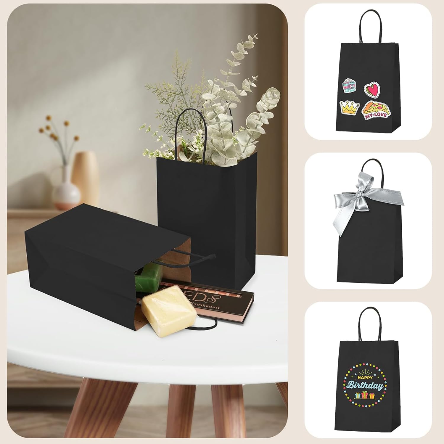 Switory 100pcs Black Gift Bags - Image 4
