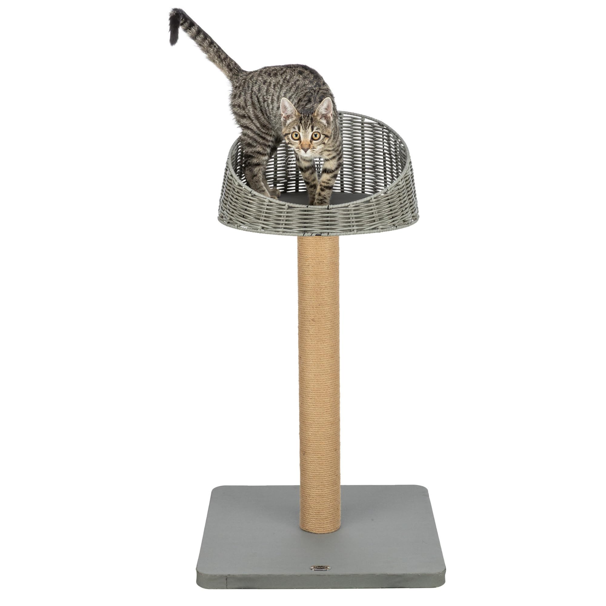 Trixie Amalia Outdoor Cat Scratching Post - Outdoor Cat Scratching Post - with Bed - Water-Repellent - Grey - 88 cm
