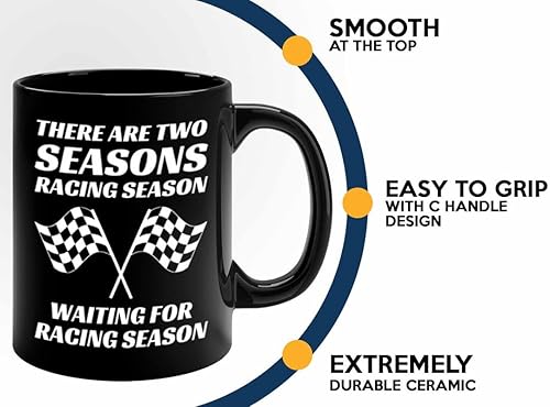 Miniatura 4 de Taza de café Racer de 11 onzas, color negro, temporada de carreras, Fuel Speed Racer Car Guys Circuit, regalos para él, papá, hombres, novio