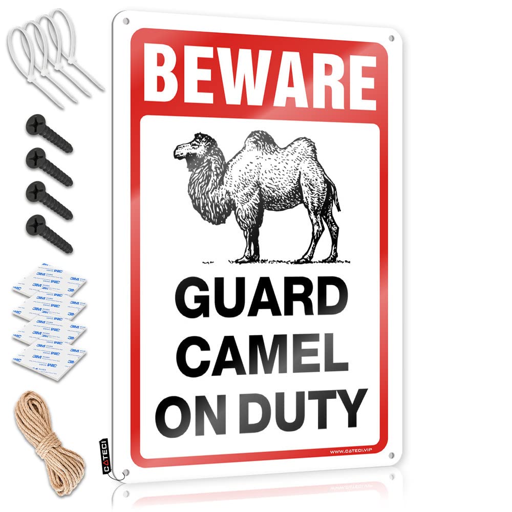 Decoration Decorative Door Items Beware! Guard Camel On Duty - Vintage Wall Decor For Crossing(30X40CM)