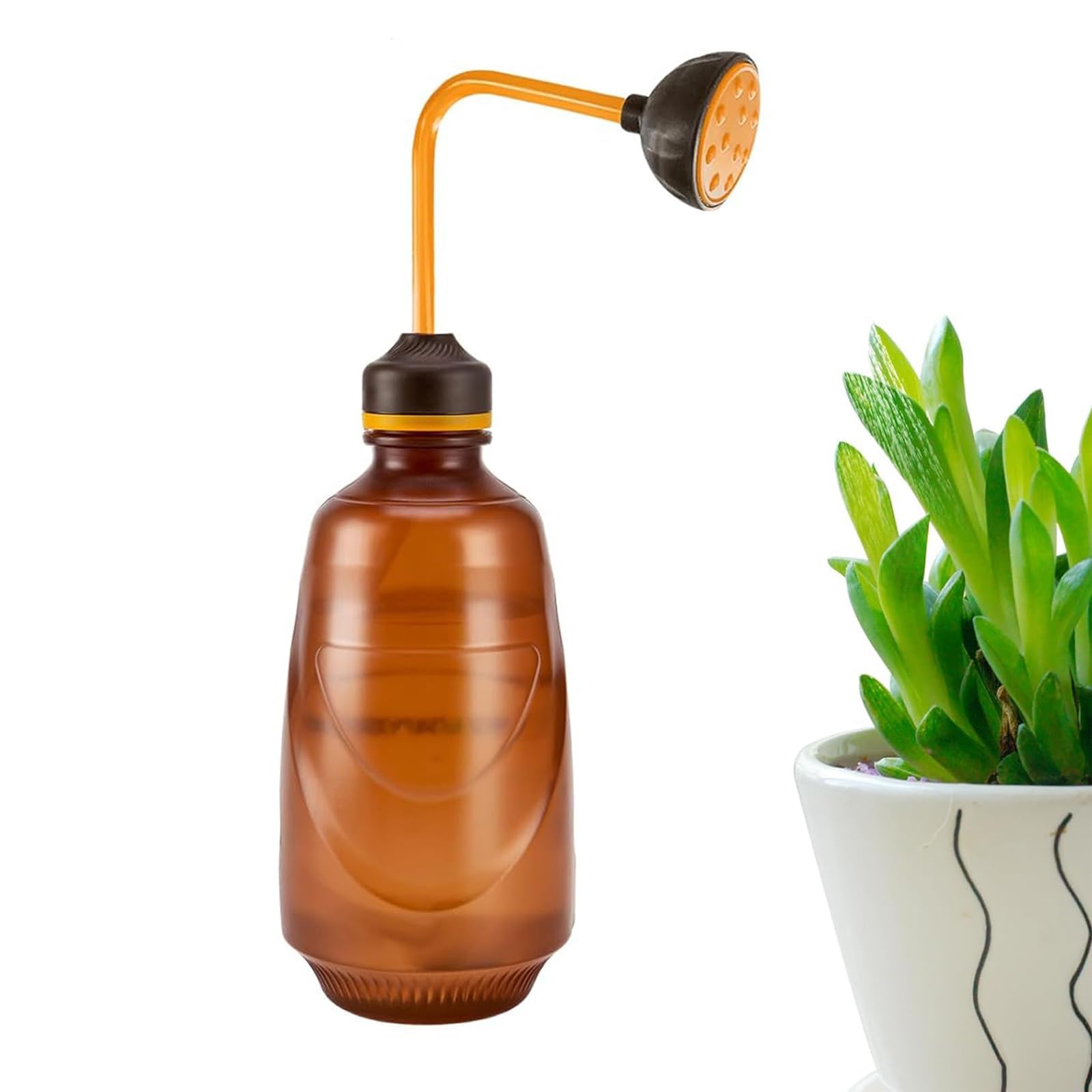 Ehoter Coffee Watering Can For Seedlings Small Watering Bottle For House Plant Garden Flower 0.45L Mini Watering Bottle For Seedlings Watering Ball Shower (Coffee)