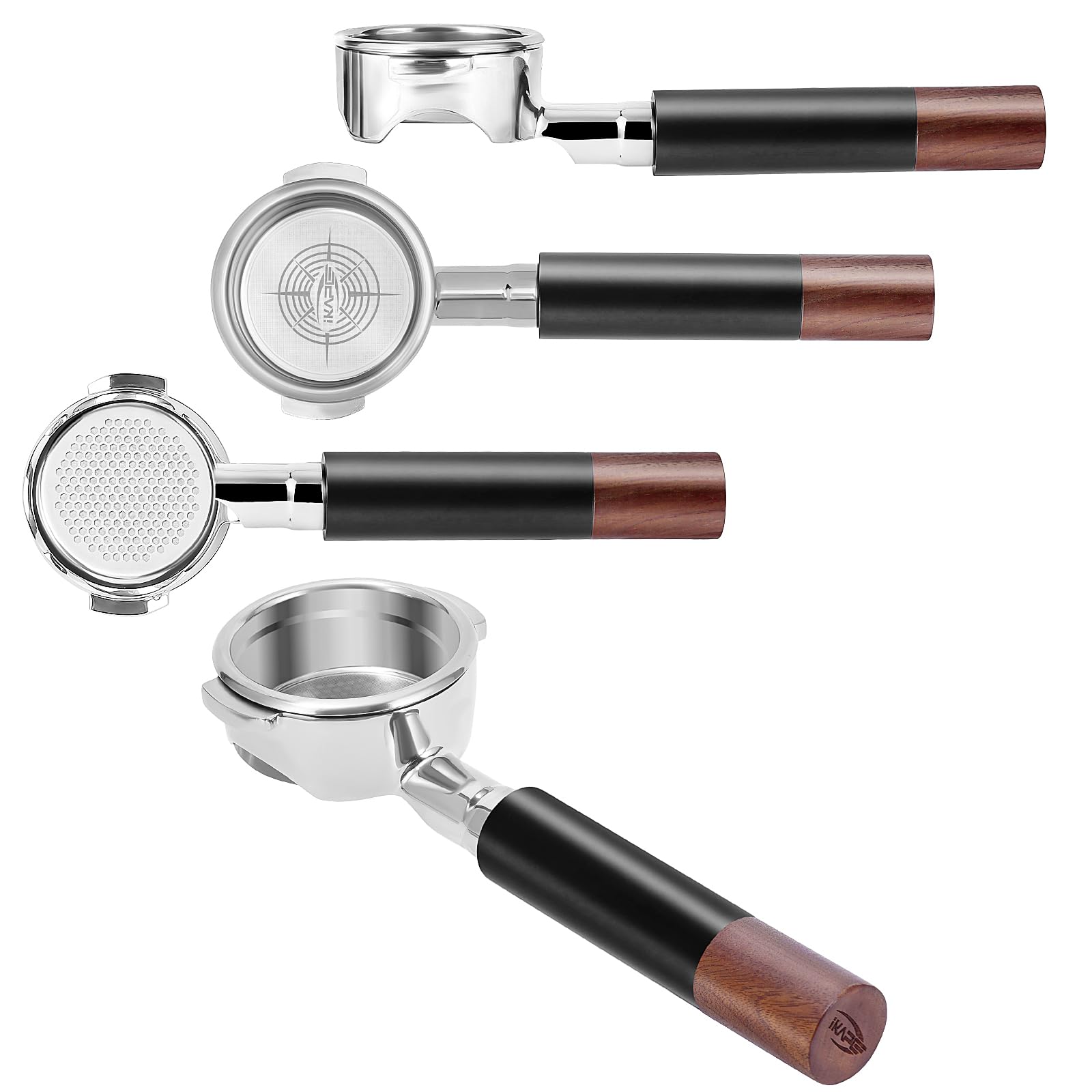 58mm Bottomless Naked Portafilter Black, Compatible With E61, Flair 58, ECM, Rocket, Sanremo, Synesso, Slayer, VBM Coffee Machines (Included 20g Capacity Filter Basket)