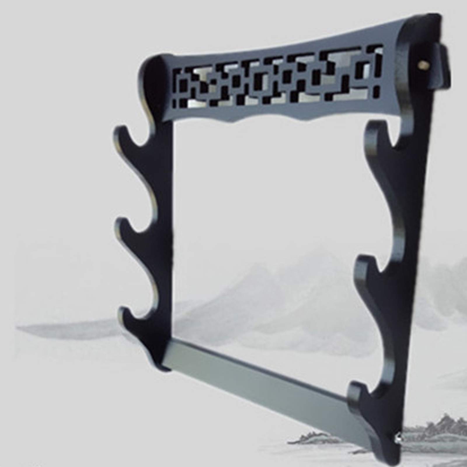 Sword Display Holder Katana Stand Swords Rack Sword Stand 6-Tier Sword Holder Wall Mount Samurai Sword Stand Display Katana Wakizashi Tanto Wall Hanger Sword Rack (Notch Width 4.2---4.5CM)