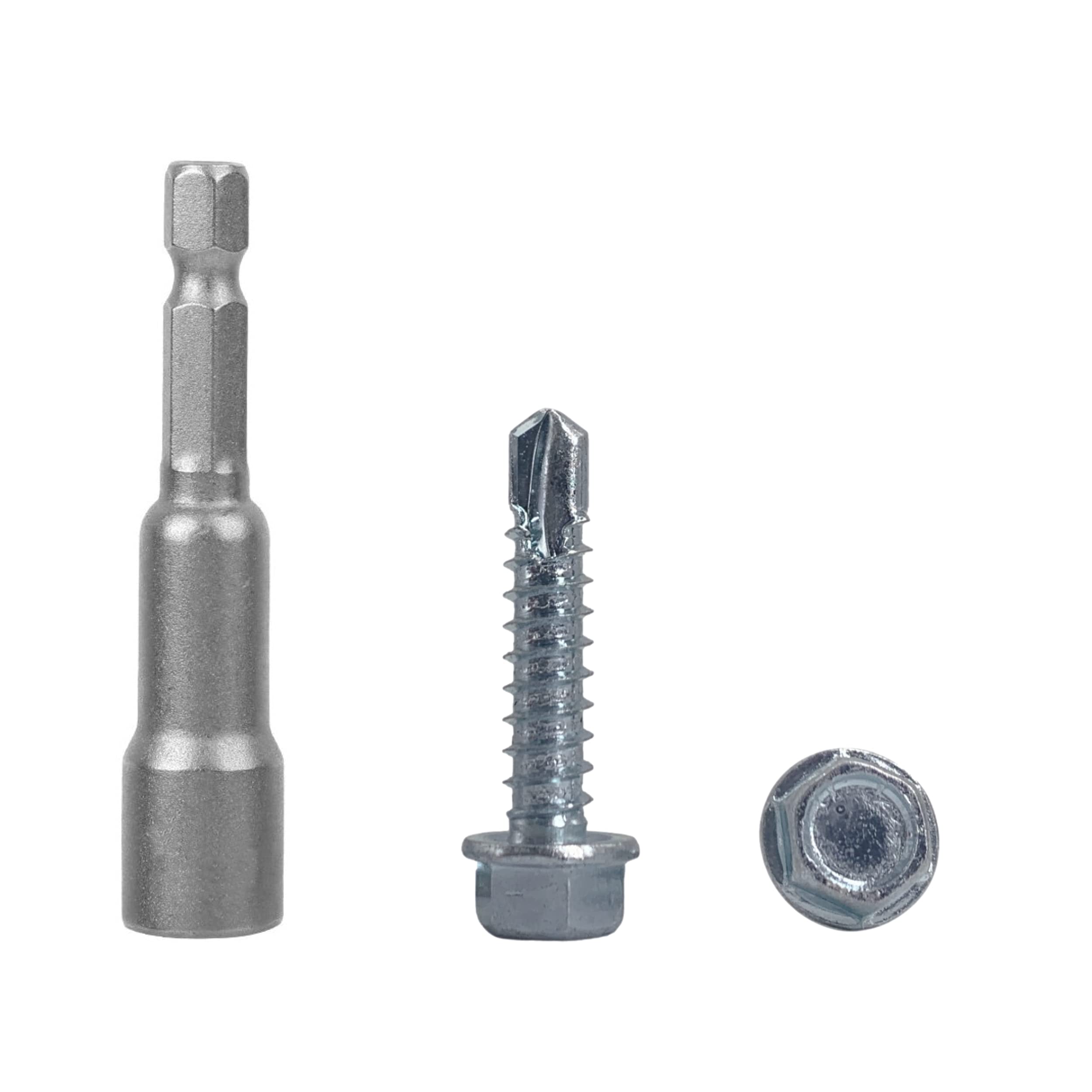 Viti Autoforanti Per Tetto Timco - Testa Esagonale, Sezione TEK Pesante, Acciaio Zincato Scatola 100 - Foto 9