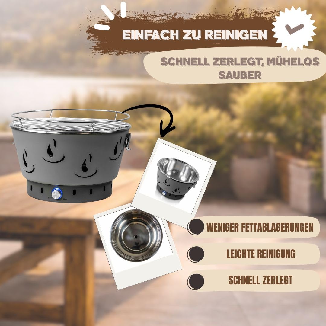ACTIVA Camping Grill Airbroil I Premium Mini Grill mobil & kompakt I Leistungsstarker & stilvoller Holzkohlegrill für ein gelungenes Barbecue inkl. Tasche