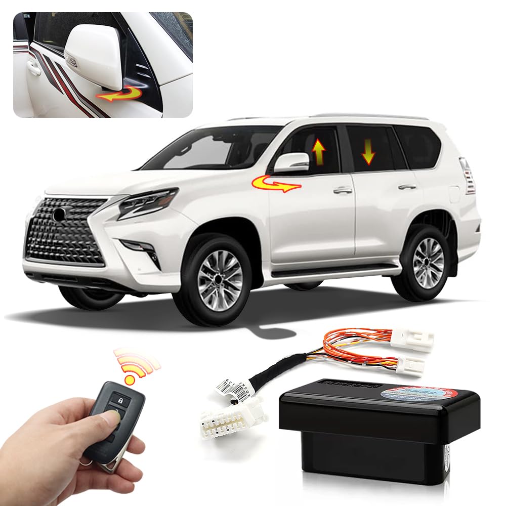 Remote automatic window lifter + One-button folding rearview mirror + Driving induction locking door kit for Lexus GX460 GX400 2020-2023. 2021 2022 OBD upgrade module Accessories (2020-2023)