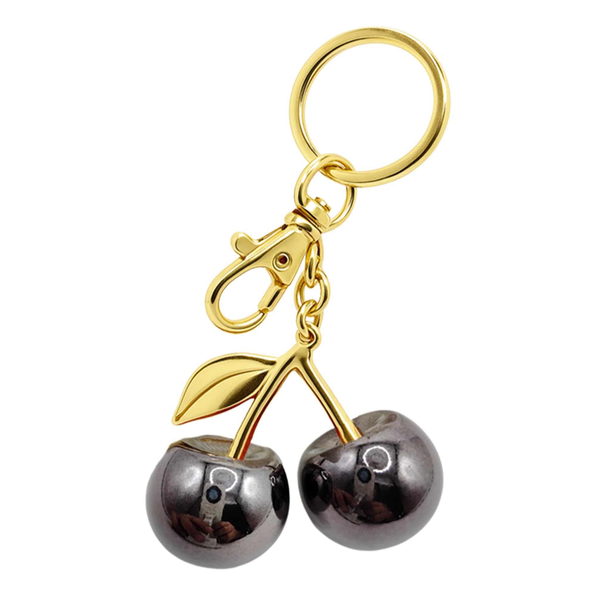 One Tap Only Electroplating Black Keychain Bag Charm Keychain Accessories Gifts for Women Purse Bag Charms Extender Chain for Handbags