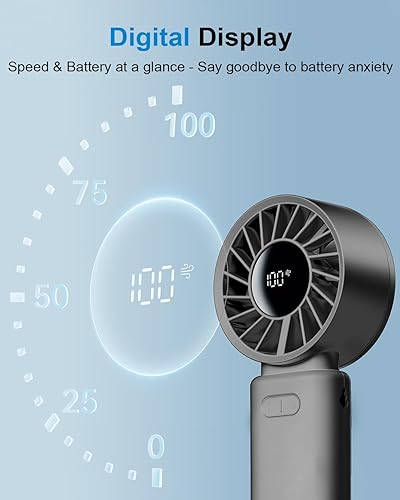 Miniatura 8 de SOTHING Ventilador turbo portátil 3 en 1, 15000 RPM, refrigeración de 19 horas, velocidad 1-100, pantalla digital, diseño plegable de 120, mini