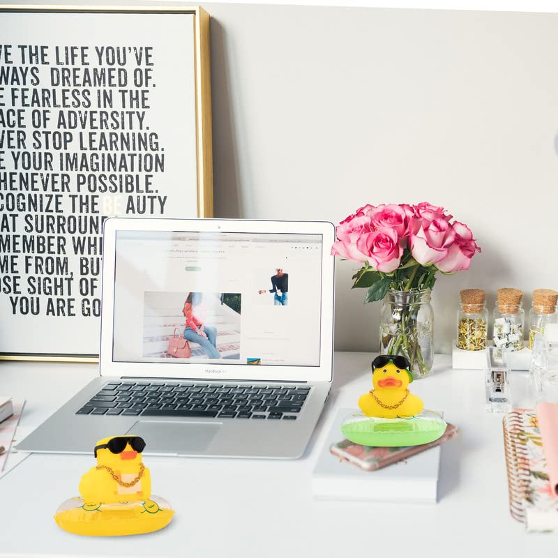 wonuu Car Rubber Duck Car Duck Decoration Dashboard Car Ornament for Car Dashboard Decoration Accessories with Mini Swim — view 9