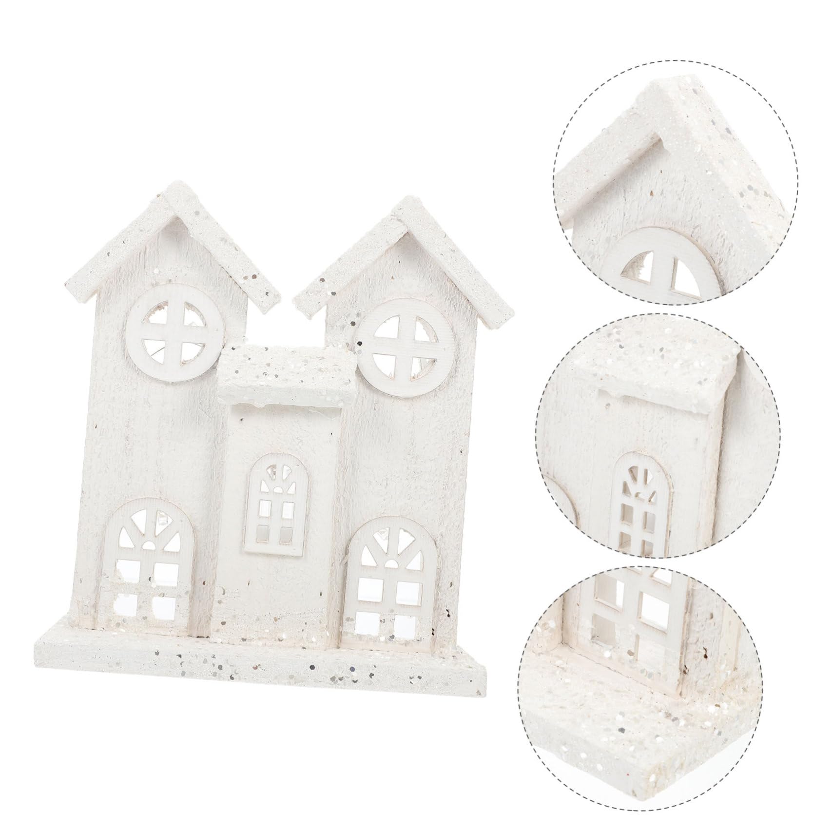 COLLBATH Weihnachtshaus Holzornament Mit Schneeszene Leuchtende Weihnachtsdekoration Für Outdoor Weihnachtsdekorationen