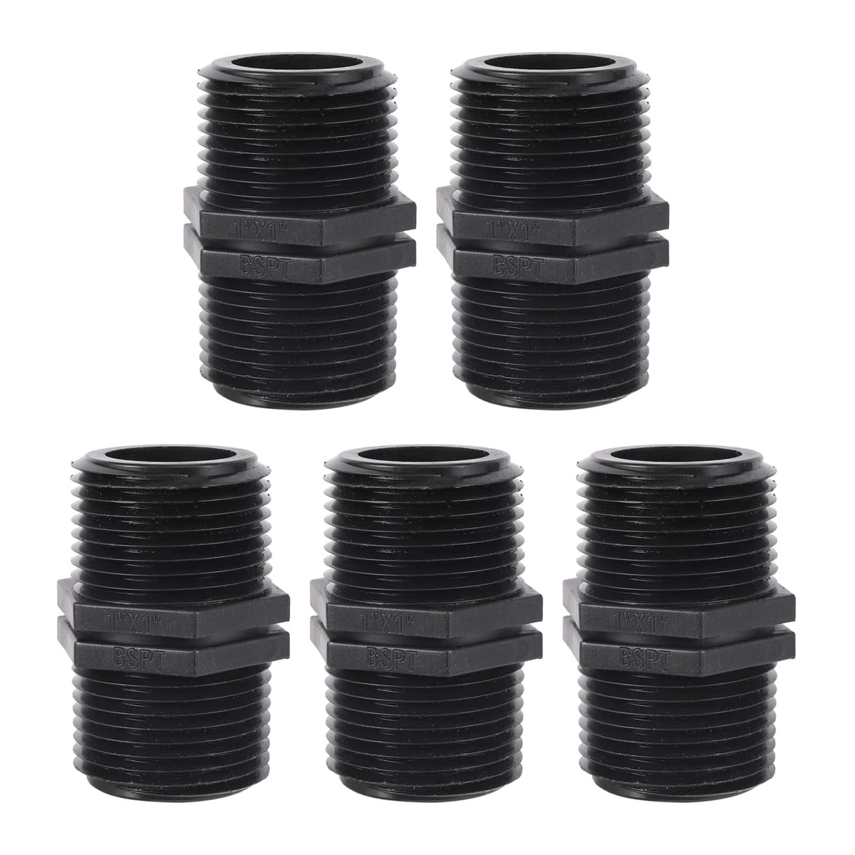 DUZEPA 5PCS G1(32mm) BSP Male Thread Hose Connector, Coupling Connector Adapters, PP Hose Fitting Adapter for Garden Irrigation System