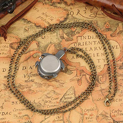 LIANXIAO - Retro Bronze Turtle Pocket Watch Alloy Case Pendant Quartz Long Chain Pocket Watch for La