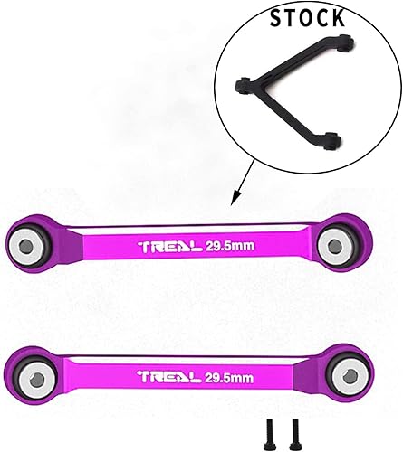 Miniatura 8 de TREAL SCX24 Upper 2 Links (conversión de 4 Links) Alu#7075 de 1.161in para camiones Axial SCX24 Betty escala 124 (rojo)