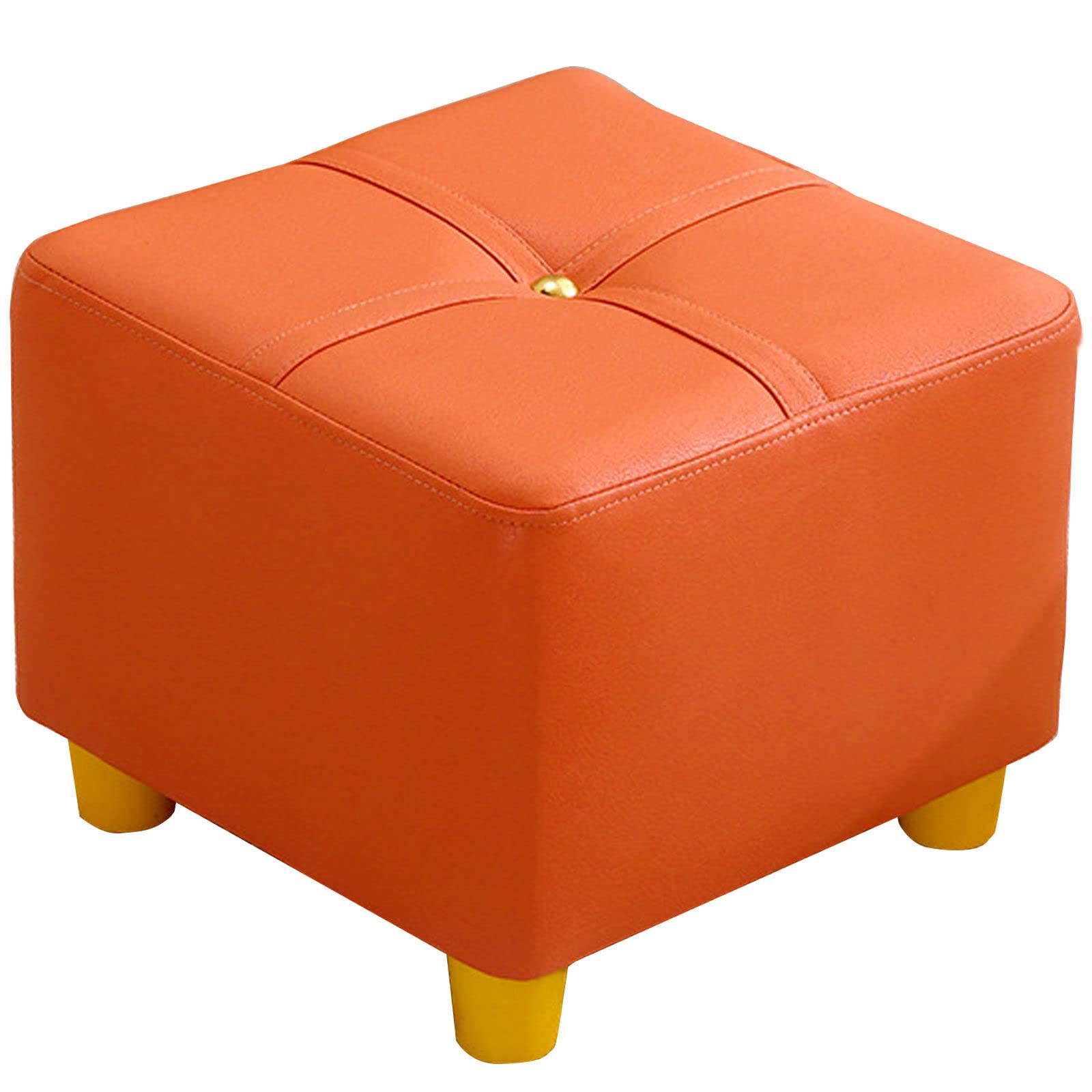 Petit repose-pieds carré blanc en tissu imperméable pour salon et chambre
