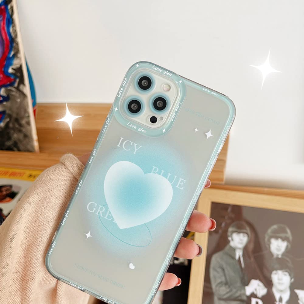 Niebieskie etui na telefon w kształcie serca dla iphone 12 11 Pro Max X XS XR 7 8 Plus odporne na wstrząsy silikonowe etui chroniące przed upadkiem, 1 dla iPhone X XS