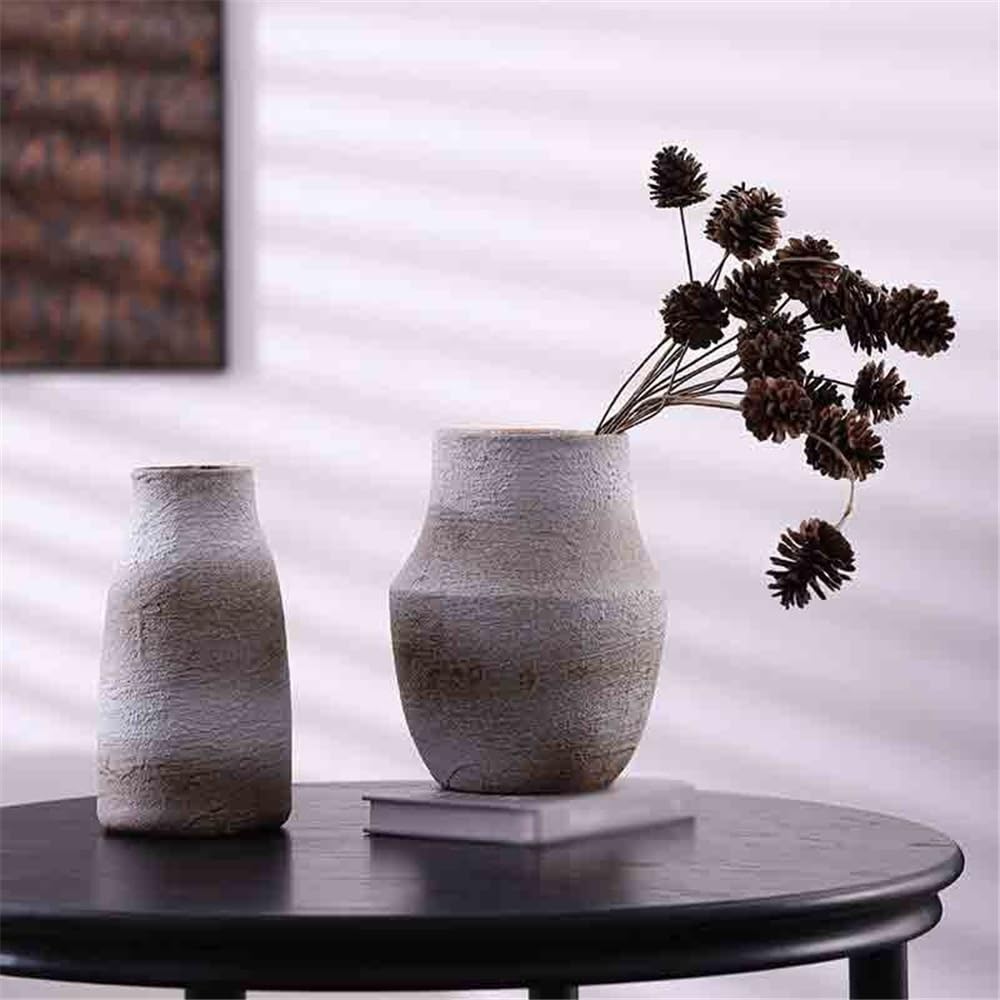 Vaso Di Fiori Composizione di vasi in ceramica for soggiorno, ufficio, composizione floreale irregolare, fiori secchi/decorazione