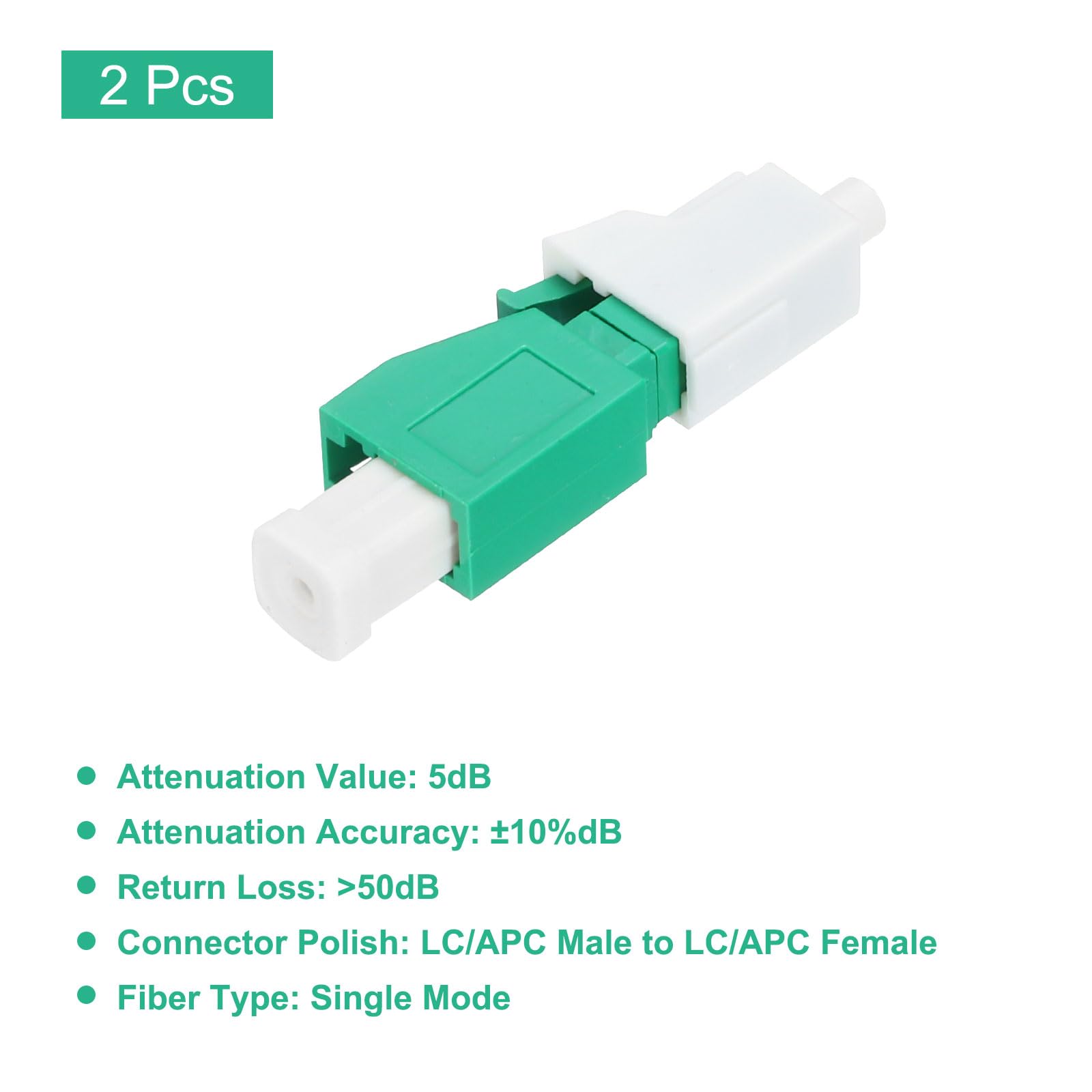QUARKZMAN 5dB LC Fibre Attenuatore LC/APC SM Monomodale Fisso Fibre Ottico Attenuatore Maschio a Femmina per Fibre Ottico Trasmissione 2pz