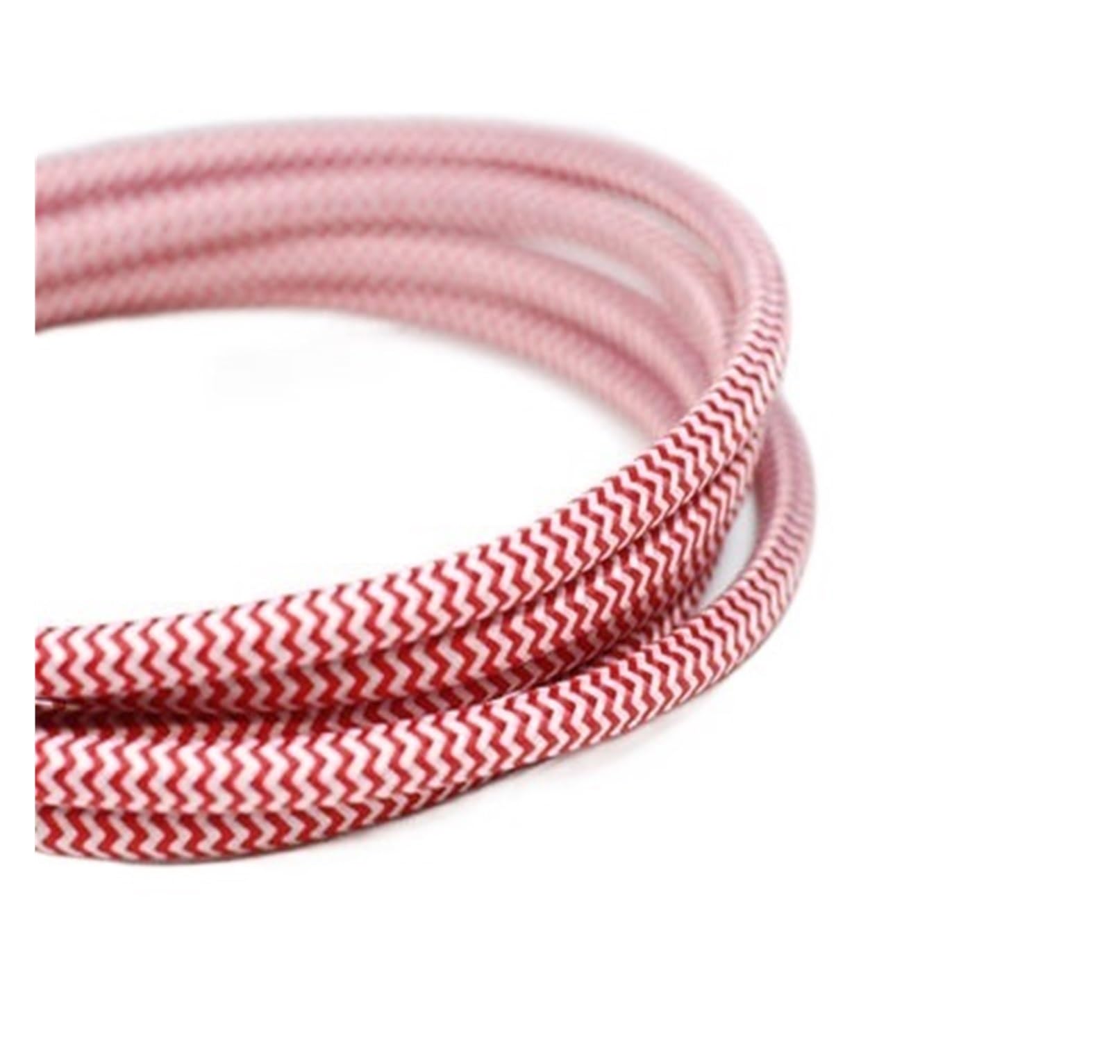 Câble textile 2 x 0,75 mm² rouge et blanc de 5 mètres pour luminaire suspendu